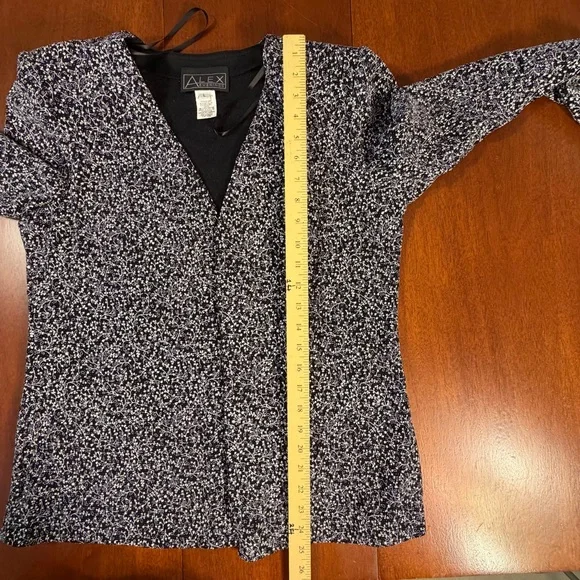 Alex Evenings Women’s Black Sparkle Tank & Jacket Vintage Size Large Evening Out - Picture 11 of 16